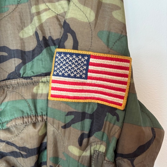 mens Ralph Lauren size medium camouflage coat Denim and Supply USA flag vintage - Picture 2 of 13